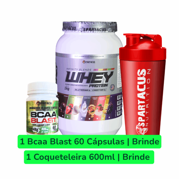 Whey Infinity Blends + BCAA 60 cápsulas + Coqueteleira 600ml